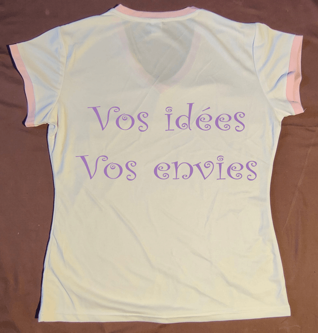 Tee shirt femme col rose taille XL