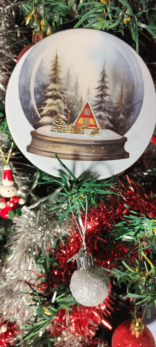 Lot de 4 sous verre rond silicone Noël "Traineau Van - Chalet" - PrintbyHenry