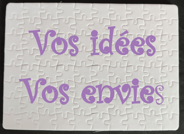 Puzzle Blanc 80 pièces  avec son cadre dimension 20 X 15 cm