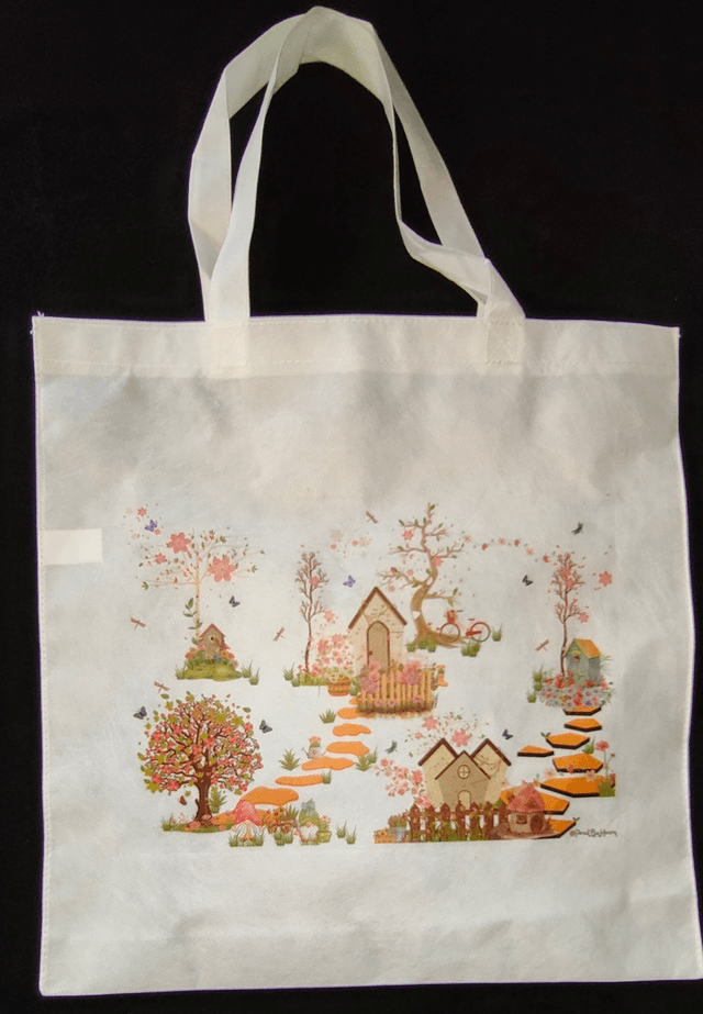 Sac cabas 36X39 cm intissé blanc "Renouveau" - Print by Henry