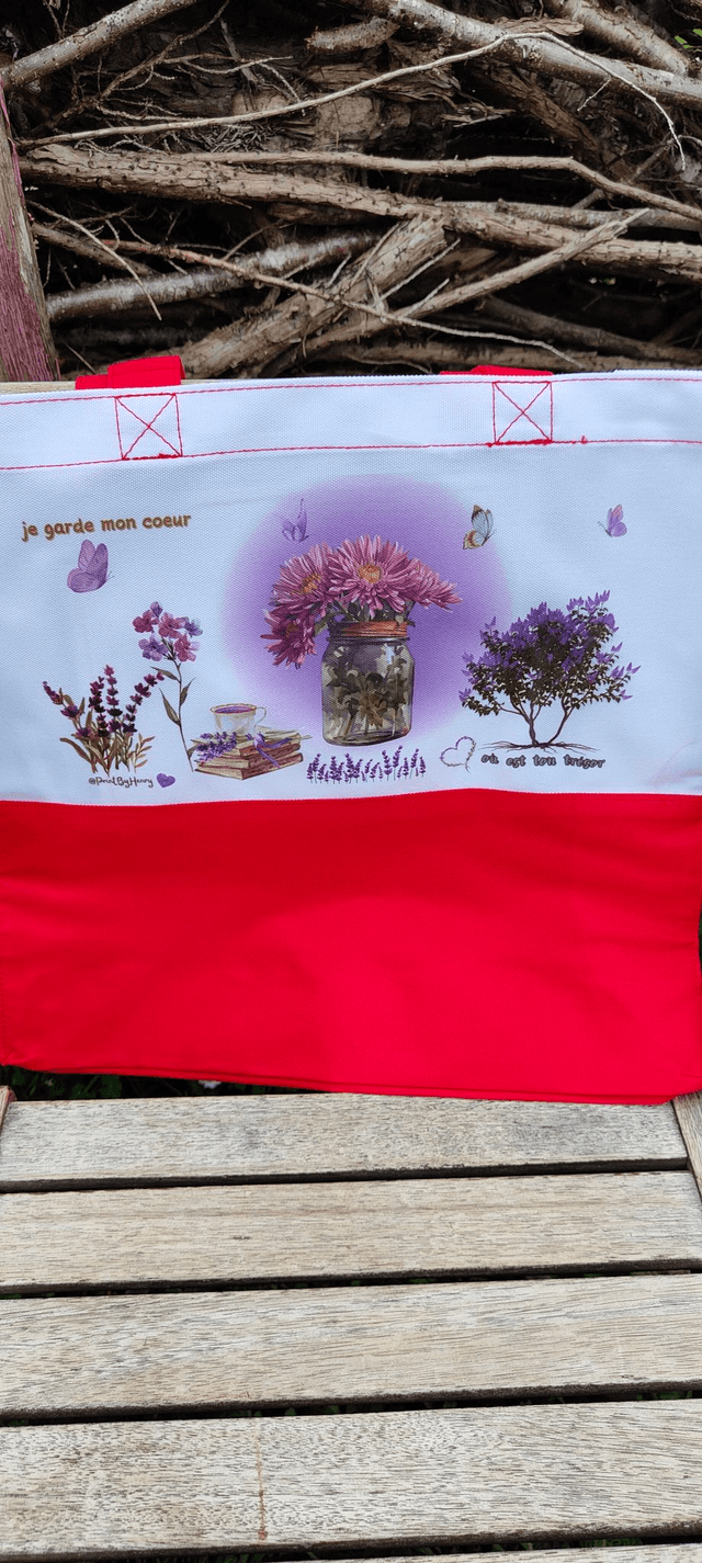 Sac cabas bicolore "Je garde mon coeur..." - PrintbyHenry