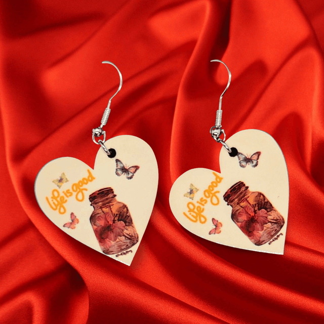 Boucles d&#039;oreilles &quot; Life is good&quot; - PrintByHenry