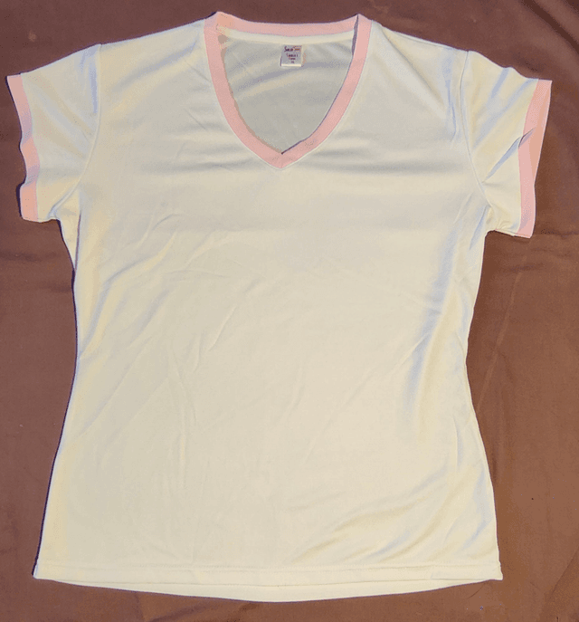 Tee shirt femme col rose taille XL